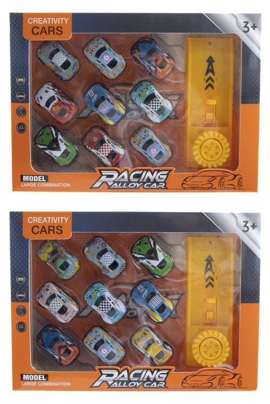 10-teiliges Rennwagen-Spielset mit Startvorrichtung 4 Sets im Pack - Kleingeschenke-Paradies.de