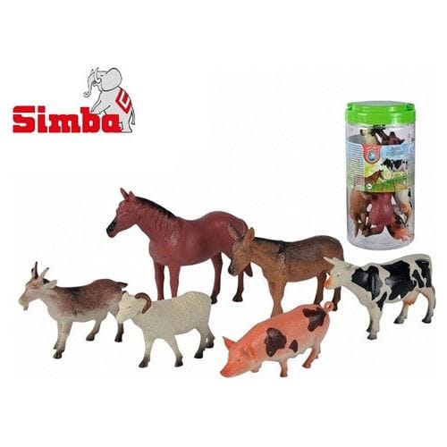 Simba Bauernhof Tier Nature World Bauernhof Tiere – 6 Tierfiguren im Fass (11–18 cm) | ab 3 Jahren