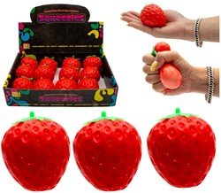 12er Display Squeeze XL Erdbeere 6 x 8 cm – 63 g - Kleingeschenke-Paradies.de