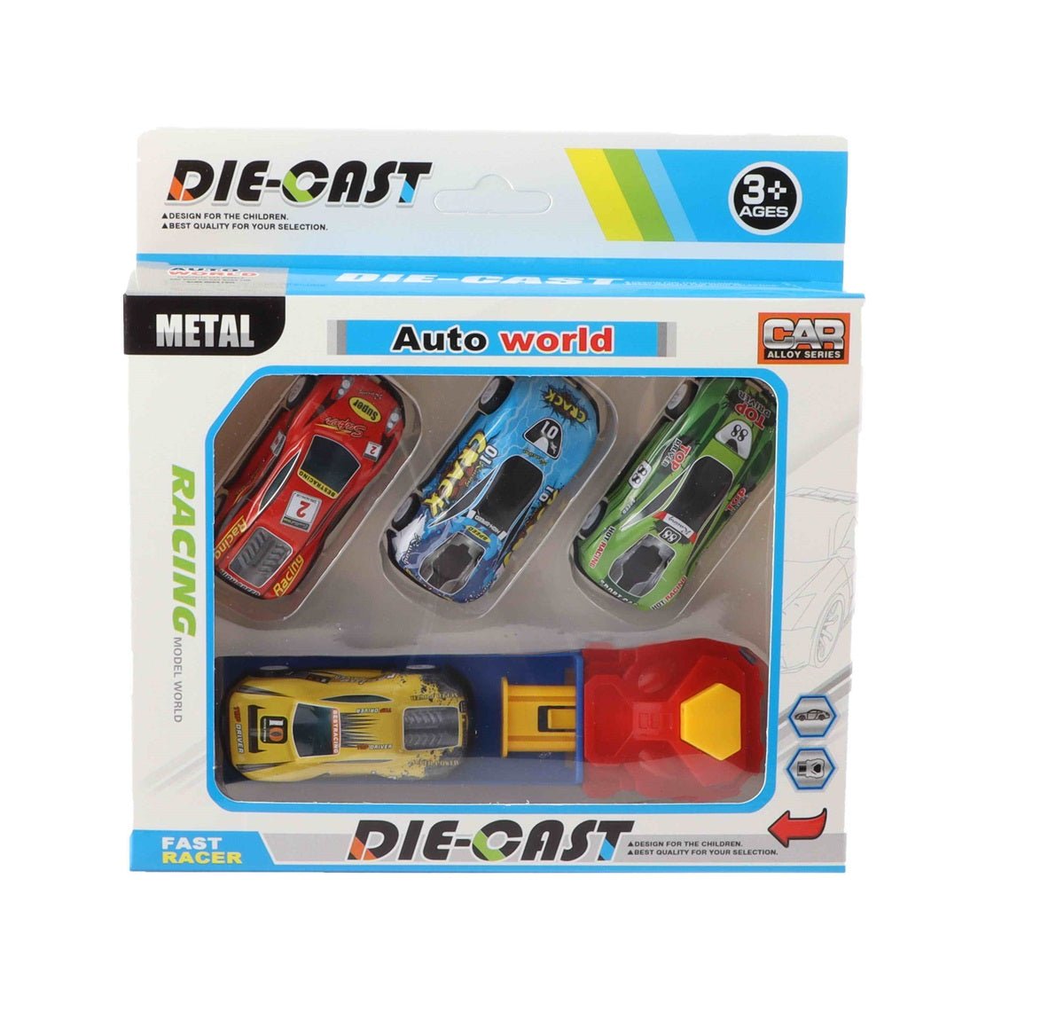 3 getrennte Auto-Abschuss-Sets – 12 Metallautos und 3 Starter - Kleingeschenke-Paradies.de