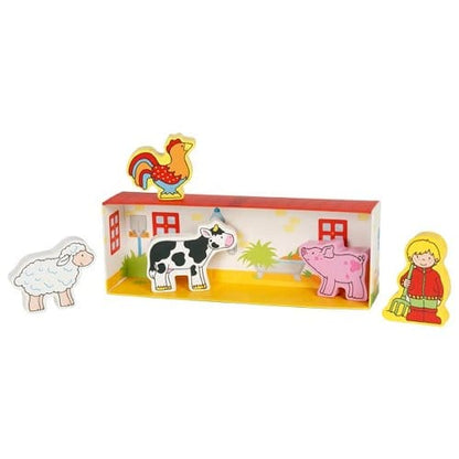 Goki Holztiere Bauernhof Goki 53799 Fietes Kleiner Bauernhof Holztiere Holzspielzeug ab 3 Jahren
