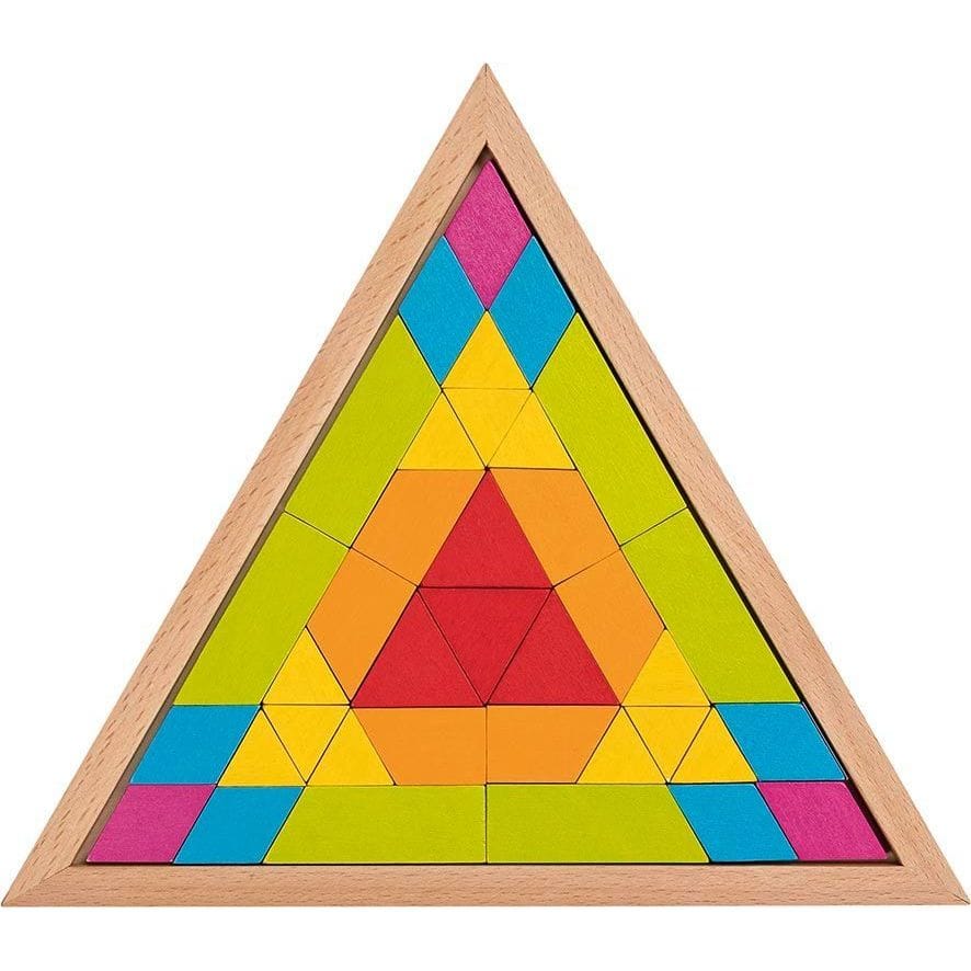 Goki Bausteine Legespiel Goki  58590 Mosaik Legespiel Dreieck | Kreatives Holzspielzeug ab 3