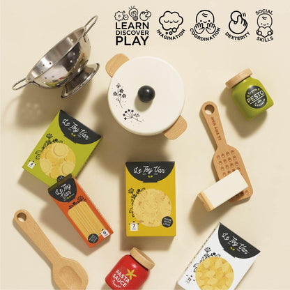 Spielzeug Opa Le Toy Van Wooden Pasta Play Set "Organic" | Girls & Boys Wooden Food Role Play Toy - Suitable for Children from 2 Years