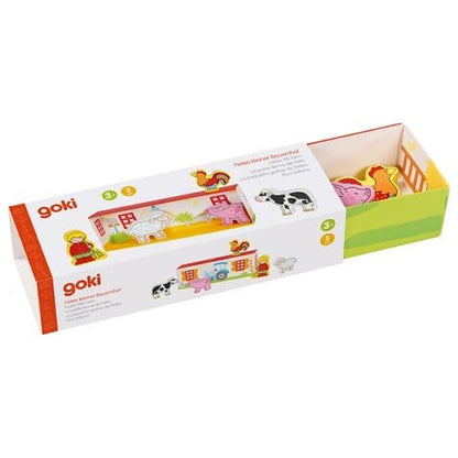 Goki Holztiere Bauernhof Goki 53799 Fietes Kleiner Bauernhof Holztiere Holzspielzeug ab 3 Jahren