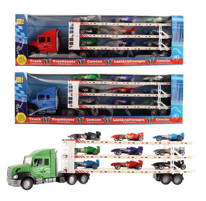 XXL Autotransporter-Lkw 58 cm mit Auflieger und 9 Autos - Kleingeschenke-Paradies.de