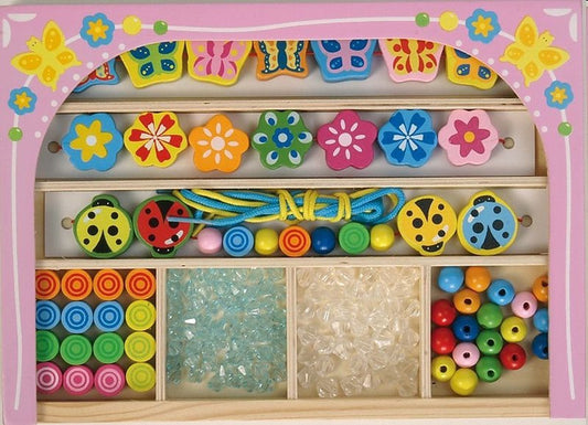 1 Stück LENA Party Beads Holzperlen Fädelset – 100-teiliges Schmuck Bastelset - Kleingeschenke-Paradies.de