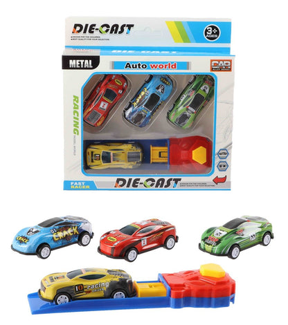 3 getrennte Auto-Abschuss-Sets – 12 Metallautos und 3 Starter - Kleingeschenke-Paradies.de