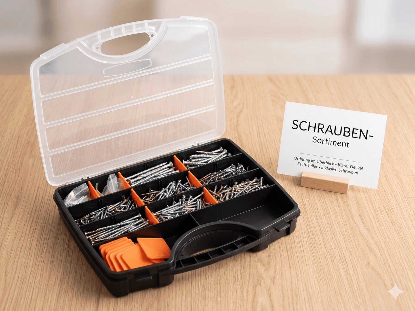 Edelstahl C1 Premium Schrauben-Sortiment EXTRA kleiner Kopf Sortimentskasten 610 TeiligProfi-Qualität für Heimwerker Handwerker 515 Teilig mit 4 Bit - Kleingeschenke-Paradies.de