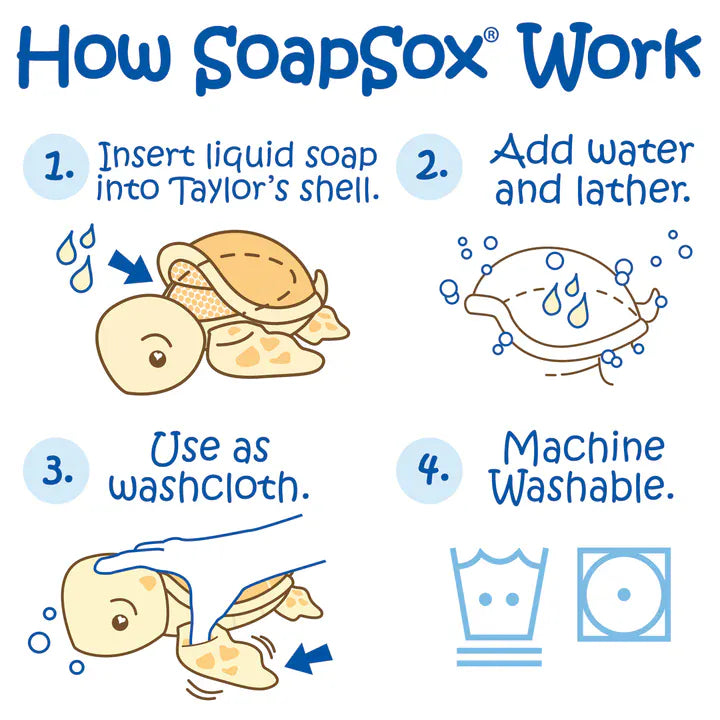 SoapSox Baby & Kleinkind SoapSox Badeschwamm Schildkröte – weicher Waschfreund mit Seifenfach | ab 0 Jahren