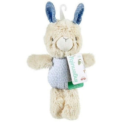 Dinotoys Stofftier Hase Bright Starts Plüsch-Hase Sylvi – Kuscheltier mit Quietscher (18 cm) | ab 0 Jahren