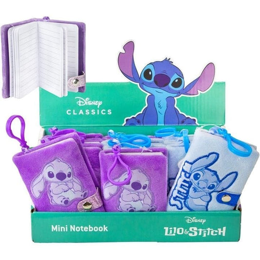 Dinotoys Baby & Kleinkind 12 Stück Set Disney Lilo & Stitch – Mini-Plüsch-Notizbuch mit Clip (7 × 10 cm, sortiert im Display)