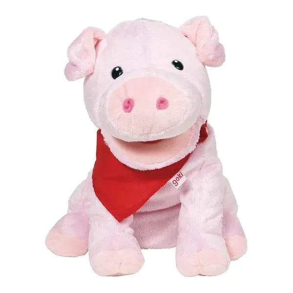 Goki Handpuppe Schein Rosa Goki Handpuppe Schwein Snelly | Kuscheliges Spielzeug ab 1 Jahr