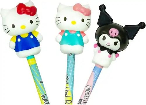 12er Set Hello Kitty 3D Squishy Pencil Toppers 3-Pack – 36 Stück - Kleingeschenke-Paradies.de