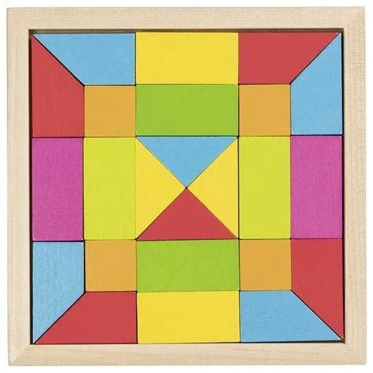 Goki Bausteine Legespiel Goki Legespiel Bunt 58588 | Holz-Mosaikspiel ab 3 Jahren
