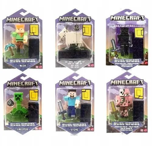 6er Set Mattel Minecraft Figuren – 6-fach sortiert – Sammelfiguren auf Karte 12,5 × 19 cm - Kleingeschenke-Paradies.de