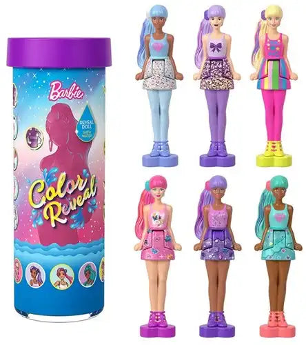 Mini Barbie Land Color Reveal Puppe 10 Stück | Mini-Puppe 4cm