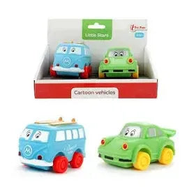 Toi-Toys Baby & Kleinkind KLEINE STERNE Weich-PVC-Autos Cartoon 2 Stück 10,5x17x11cm. ab 18 Monaten