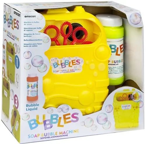 1 Stück Seifenblasenmaschine inklusive 120 ml Seifenblasenflüssigkeit – sortierte Farben - Kleingeschenke-Paradies.de