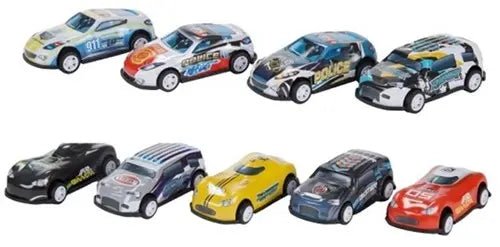 TURBO RACERS 9er Set Metallautos mit Rückziehmechanismus 13 x 19,5 cm - Kleingeschenke-Paradies.de