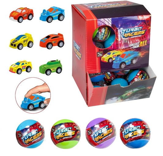 Toi-Toys Turbo Racers Surprise Egg 36 Stück | Auto mit Rückzugsmotor in Kapsel